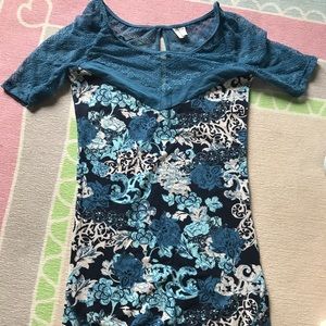 Free people blue floral mini dress